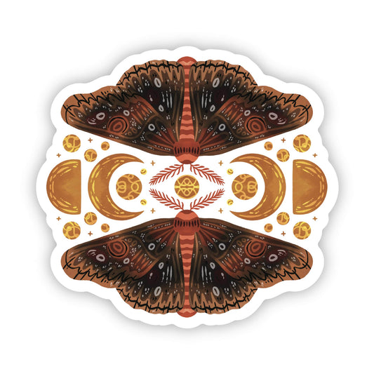 Moth and Moon Sticker
