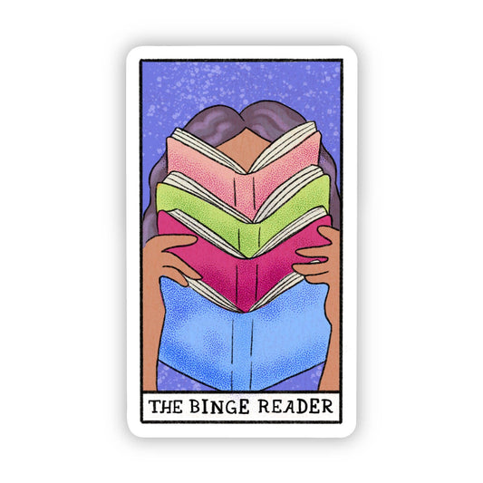 The Binge Reader Book Tarot Card Sticker
