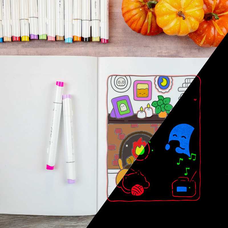 Cozy Nightmare Glow-in-the-Dark Coloring by Editors of Thunder Bay Press