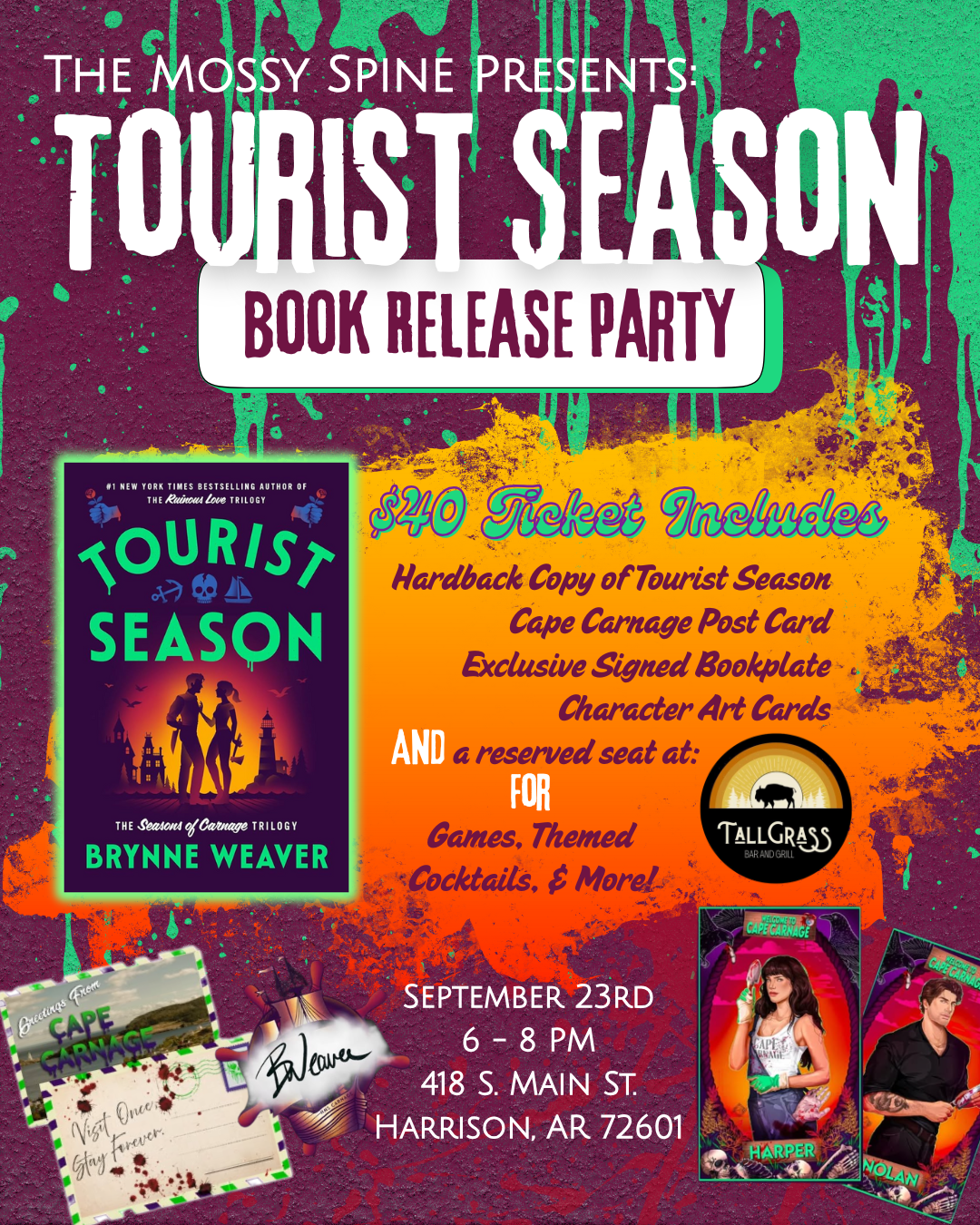 *EVENT TICKET* - Tourist Season With *SIGNED* Bookplate