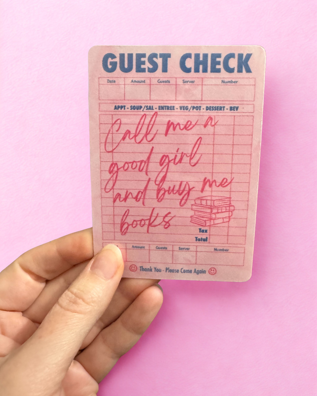 Guest Check Bookmarks