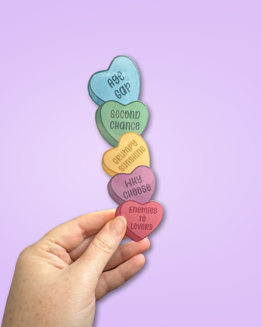 Candy Heart Tropes Bookmark