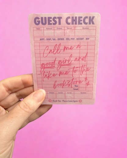 Guest Check Bookmarks
