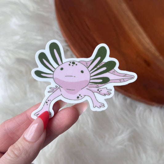 Pink And Green Axolotl Sticker