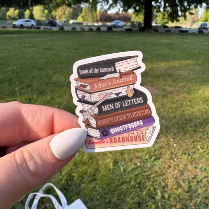 Supernatural Inspired Bookstack Matte Sticker