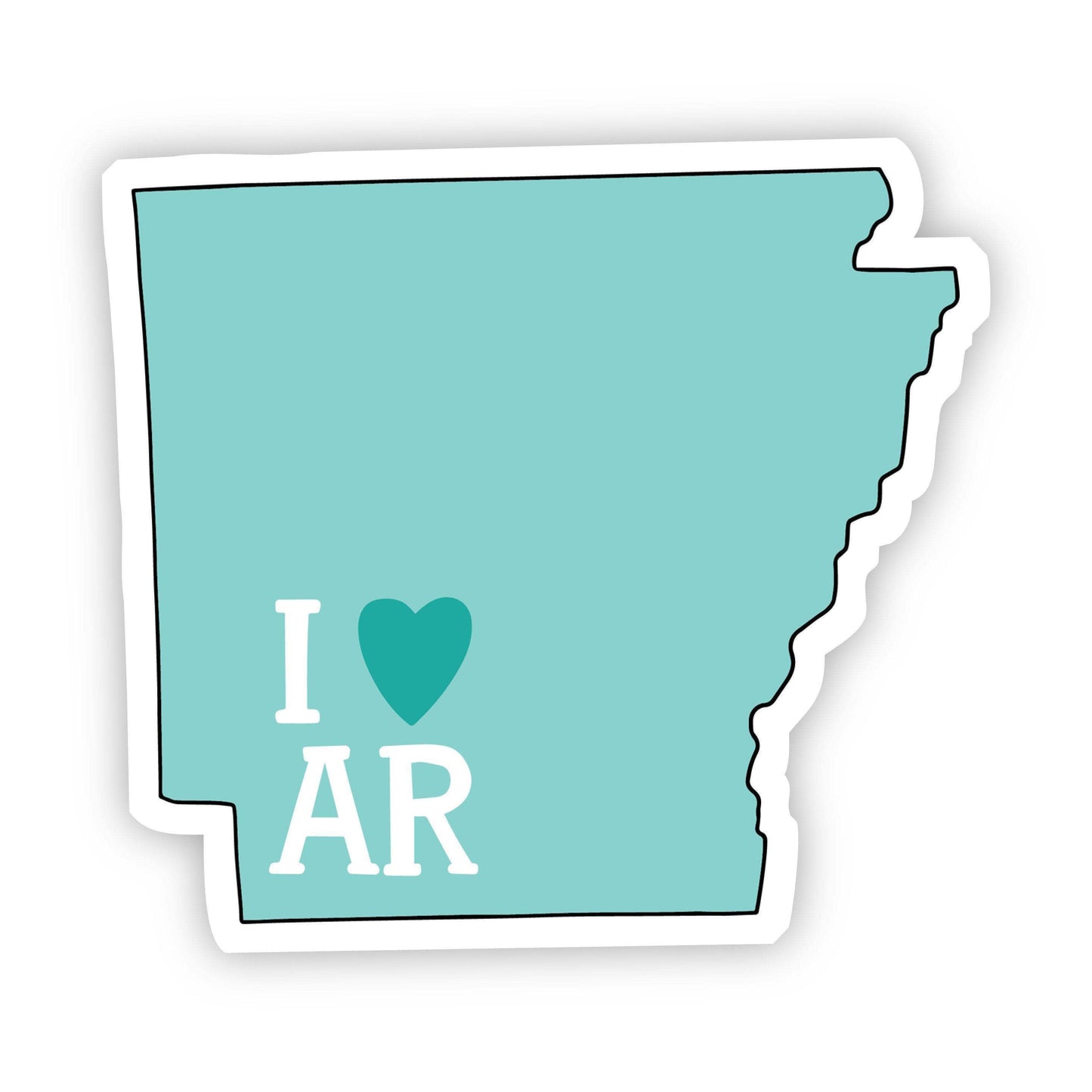I Love Arkansas Teal Sticker