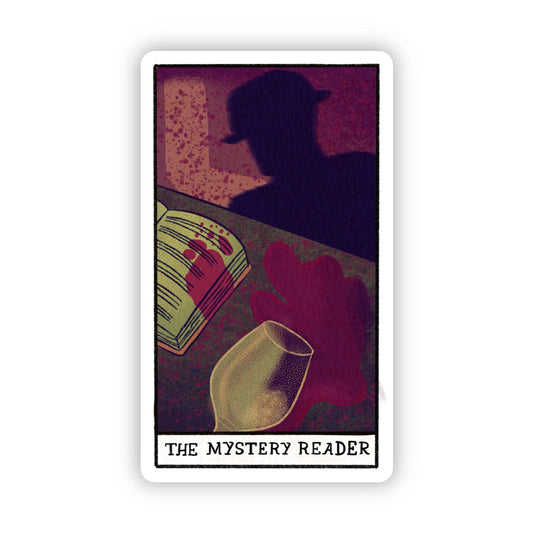The Mystery Reader Book Tarot Card Sticker