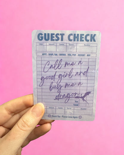 Guest Check Bookmarks