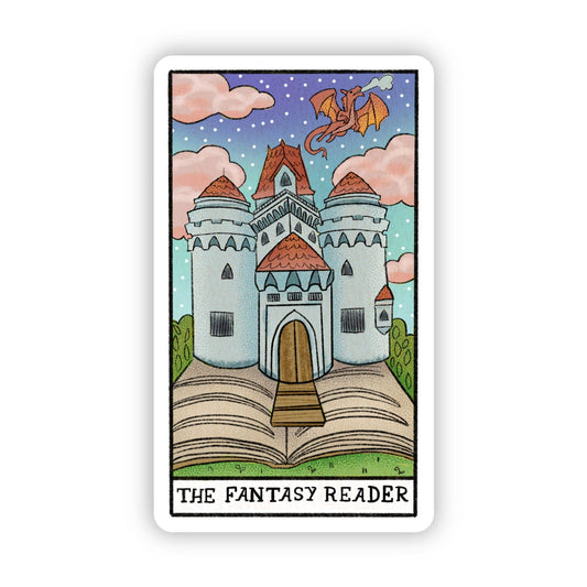 The Fantasy Reader Book Tarot Card Sticker